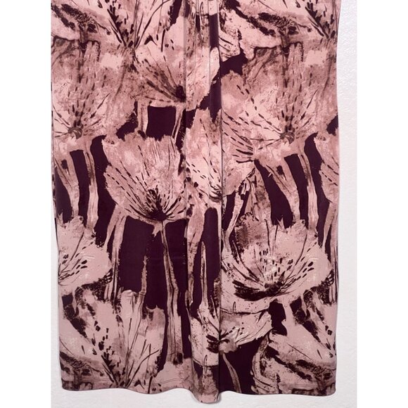 Dana Buchman XL Sleeveless Floral Printed Dress Brown Beige Comfortable Y2K - Picture 5 of 16